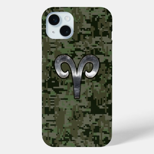 Aries Zodiac Symbol Woodland Digital Camouflage Case-Mate iPhone Case (Achterkant)