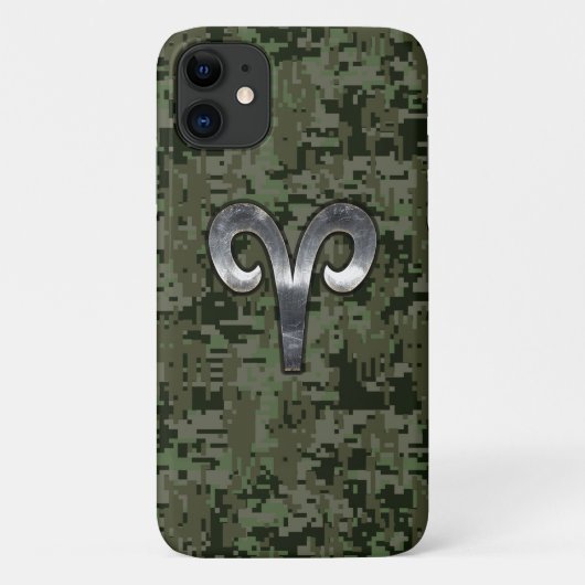Aries Zodiac Symbol Woodland Digital Camouflage Case-Mate iPhone Case (Achterkant)