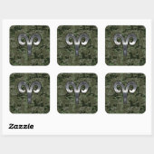 Aries Zodiac Symbol Woodland Digital Camouflage Vierkante Sticker (Vel)