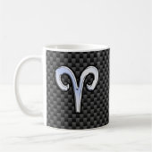 Aries Zodiac Symbool Black Carbon Fiber Decor Koffiemok (Links)