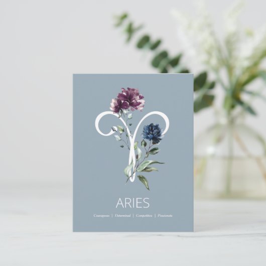 Aries Zodiac Symbool Briefkaart (Staand voorkant)