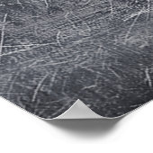 Aries Zodiac-symbool in Silver Steel Style Poster (Hoek)