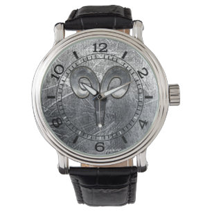 Aries Zodiac Symbool Industrial Style Dial Horloge