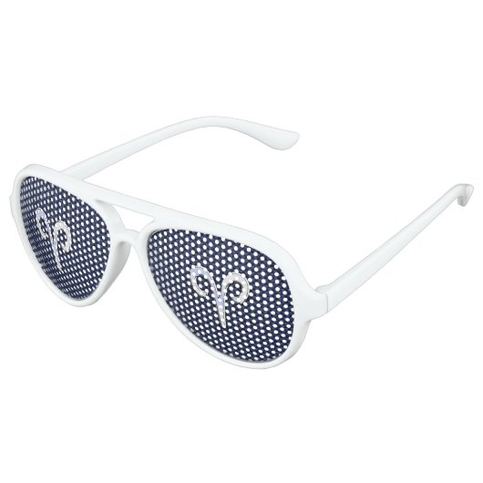 Aries Zodiac Symbool Navy Blue Carbon Fiber Style Aviator Zonnebril (Gekanteld)