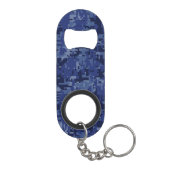 Aries Zodiac-symbool op Navy Blue Digital Camo Mini Flessenopener (Achterkant)