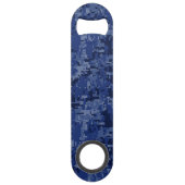 Aries Zodiac-symbool op Navy Blue Digital Camo Speed Flessenopener (Achterkant)