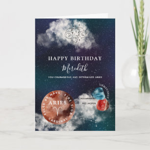 Aries Zodiac Symbool Personalized Birthday Kaart