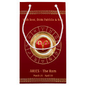 Aries Zodiac Symbool Small Gift Bag Klein Cadeauzakje (Achterkant)