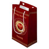 Aries Zodiac Symbool Small Gift Bag Klein Cadeauzakje (Voorkant Gekanteld)