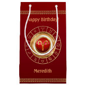 Aries Zodiac Symbool Small Gift Bag Klein Cadeauzakje (Voorkant)