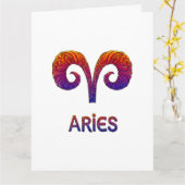 Aries Zodiac / Tarjeta Aries Kaart (Gele Bloem)