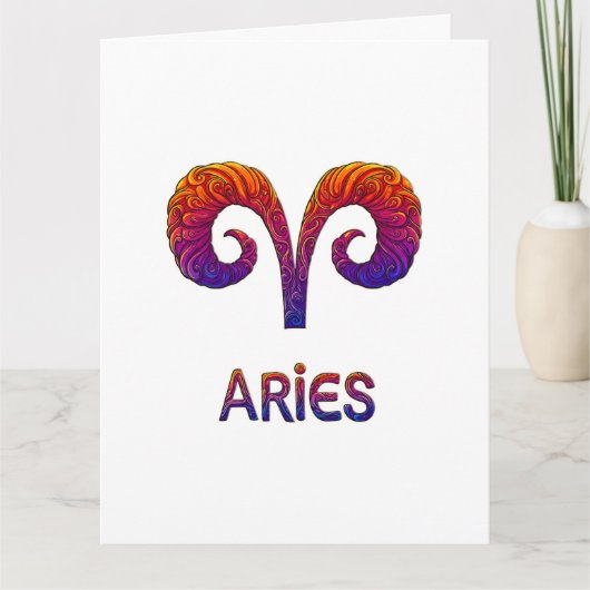 Aries Zodiac / Tarjeta Aries Kaart (Voorkant)