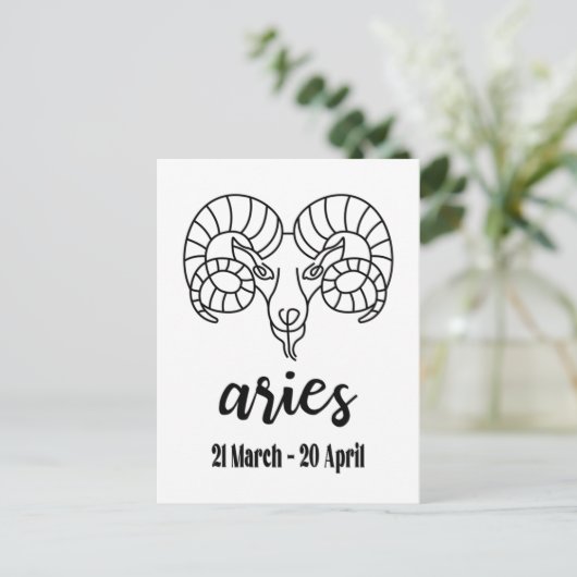 Aries, Zodiac-teken Briefkaart (Staand voorkant)
