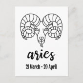 Aries, Zodiac-teken Briefkaart (Voorkant)