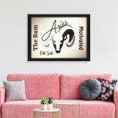 Aries Zodiac-teken en symbool omhuld Canvas Afdruk (Insitu (Woonkamer))