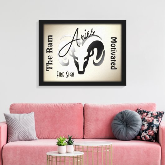 Aries Zodiac-teken en symbool omhuld Canvas Afdruk (Insitu (Woonkamer))