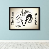 Aries Zodiac-teken en symbool omhuld Canvas Afdruk (Insitu (Houten vloer))