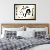 Aries Zodiac-teken en symbool omhuld Canvas Afdruk (Insitu (Slaapkamer))