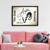 Aries Zodiac-teken en symbool omhuld Canvas Afdruk (Insitu (Woonkamer))