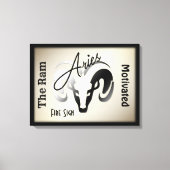 Aries Zodiac-teken en symbool omhuld Canvas Afdruk (Voorkant)