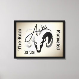 Aries Zodiac-teken en symbool omhuld Canvas Afdruk