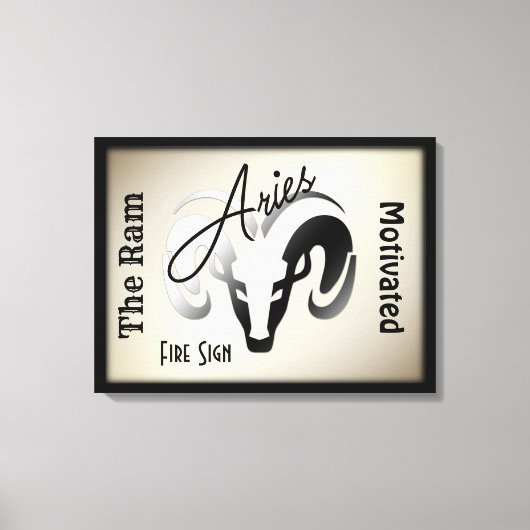 Aries Zodiac-teken en symbool omhuld Canvas Afdruk (Voorkant)