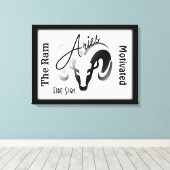 Aries Zodiac-teken en symbool omhuld Canvas Afdruk (Insitu (Houten vloer))