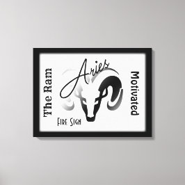 Aries Zodiac-teken en symbool omhuld Canvas Afdruk
