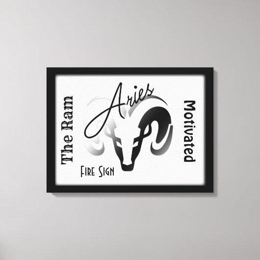 Aries Zodiac-teken en symbool omhuld Canvas Afdruk (Voorkant)