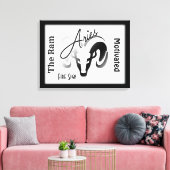 Aries Zodiac-teken en symbool omhuld Canvas Afdruk (Insitu (Woonkamer))