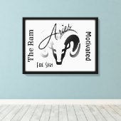 Aries Zodiac-teken en symbool omhuld Canvas Afdruk (Insitu (Houten vloer))
