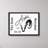 Aries Zodiac-teken en symbool omhuld Canvas Afdruk (Voorkant)