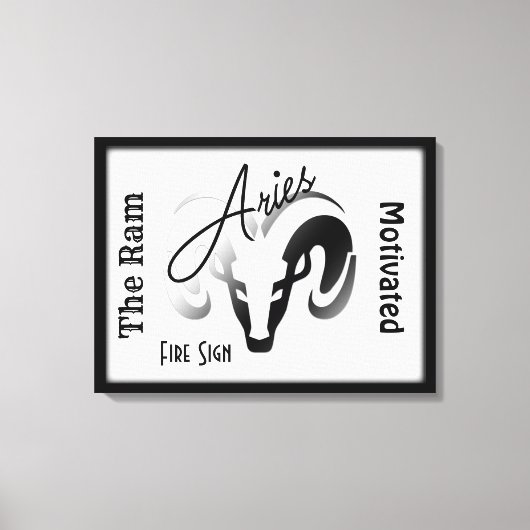 Aries Zodiac-teken en symbool omhuld Canvas Afdruk (Voorkant)