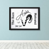 Aries Zodiac-teken en symbool omhuld Canvas Afdruk (Insitu (Houten vloer))