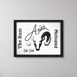Aries Zodiac-teken en symbool omhuld Canvas Afdruk