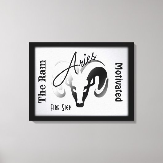 Aries Zodiac-teken en symbool omhuld Canvas Afdruk (Voorkant)