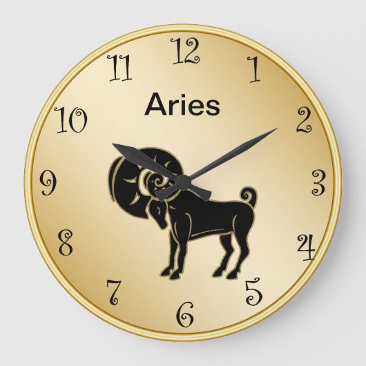 Aries Zodiac Wall Clock Grote Klok (Voorkant)