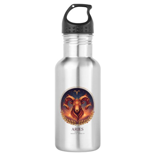 Aries Zodiac Water Bottle Waterfles (Voorkant)