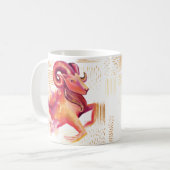 Aries Zodiac Waterverf Artistry Print Mok (Voorkant links)