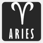Aries zodiumteken vierkante sticker (Voorkant)