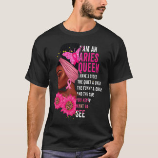 Aries zwarte koningin Ik heb 3 zides April meisjes T-shirt
