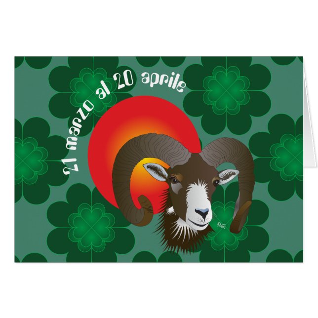 Ariete 21 marzo al 20 aprile Biglietti d'auguri (Voorkant Horizontaal)