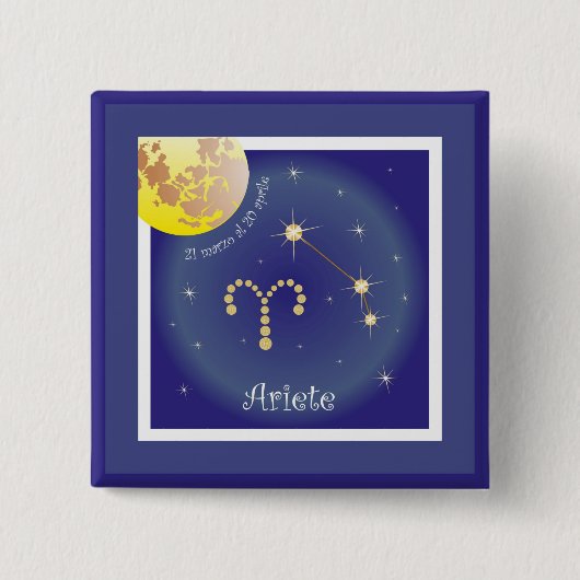 Ariete 21 marzo al 20 aprile Buttonnen Vierkante Button 5,1 Cm (Voorkant)