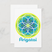 Arigatai wenskaart - Aarde Bedankkaart (Voorkant / Achterkant)