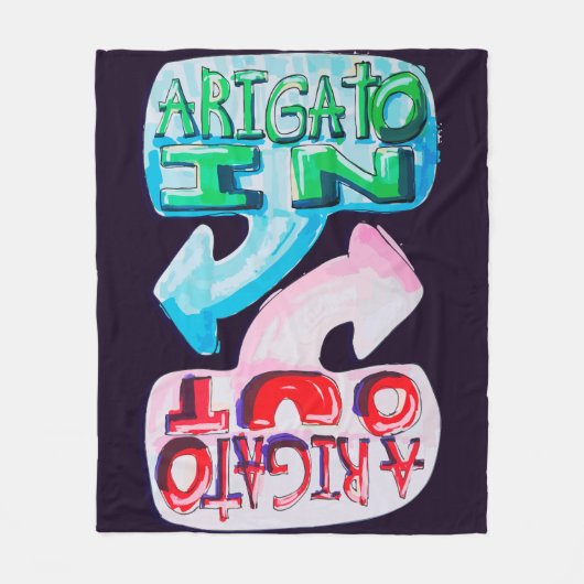 Arigato In, Arigato Out Fleece Deken (Voorkant)