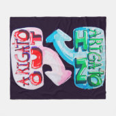 Arigato In, Arigato Uit Fleece Deken (Voorkant (Horizontaal))