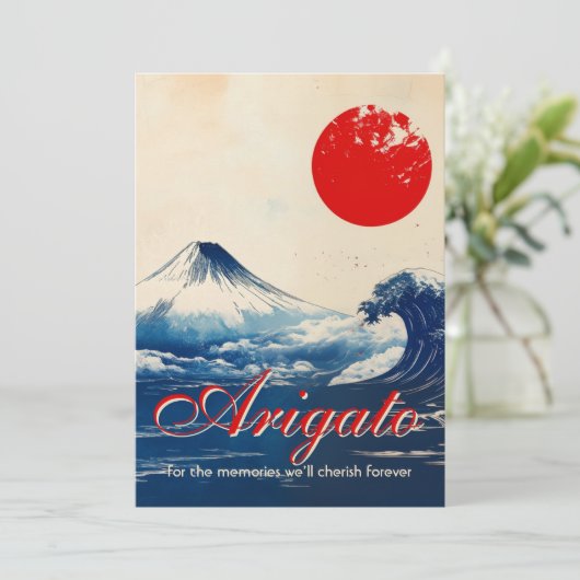 Arigato Japanse Harmonie met Fuji Bedankkaart (Staand voorkant)