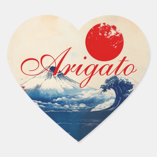 Arigato Japanse Harmonie met Fuji Hart Sticker (Voorkant)