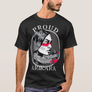 Arikara American Tribe Warrior Girl Feather T-shirt