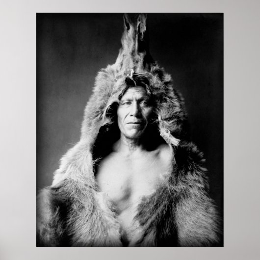 Arikara Indian, Beer Belly, met een baard Poster (Voorkant)